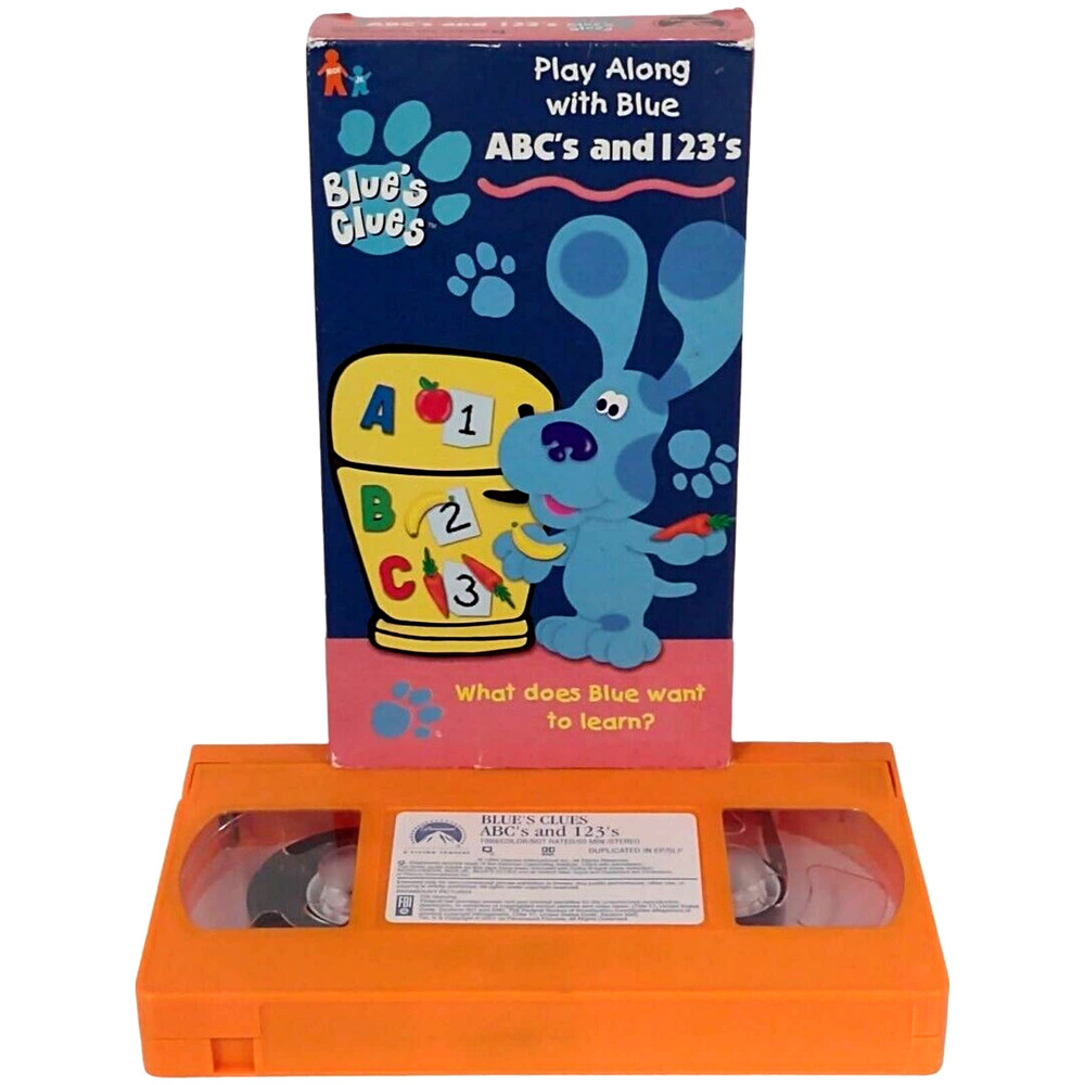 Nick Jr Blues Clues ABC’s & 123’s Vhs Video Tape Vntg Kids Entertainment